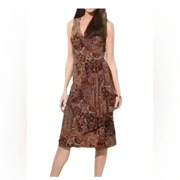 Ralph Lauren Paisley Wrap Sleeveless Dress Size MP - Picture 1 of 14